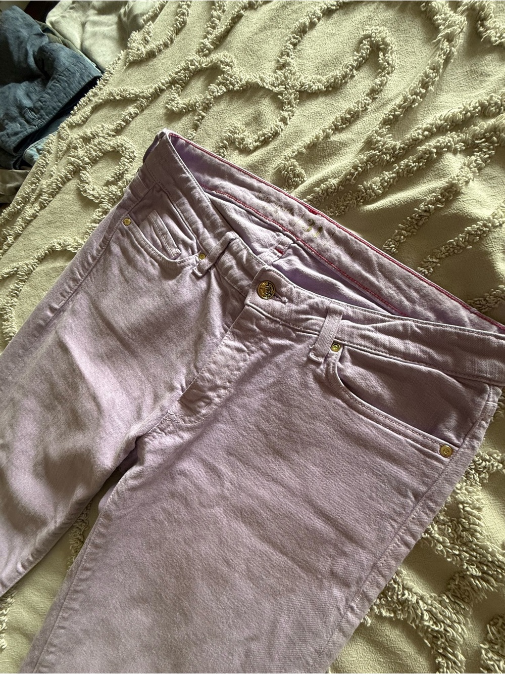 Kate Spade lavender straight slim denim mid rise jeans - Picture 6 of 11
